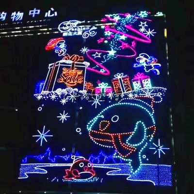 豚外空墙灯饰灯光造画型装饰美陈灯画城市夜画夜海幕墙YJ-DH-00le