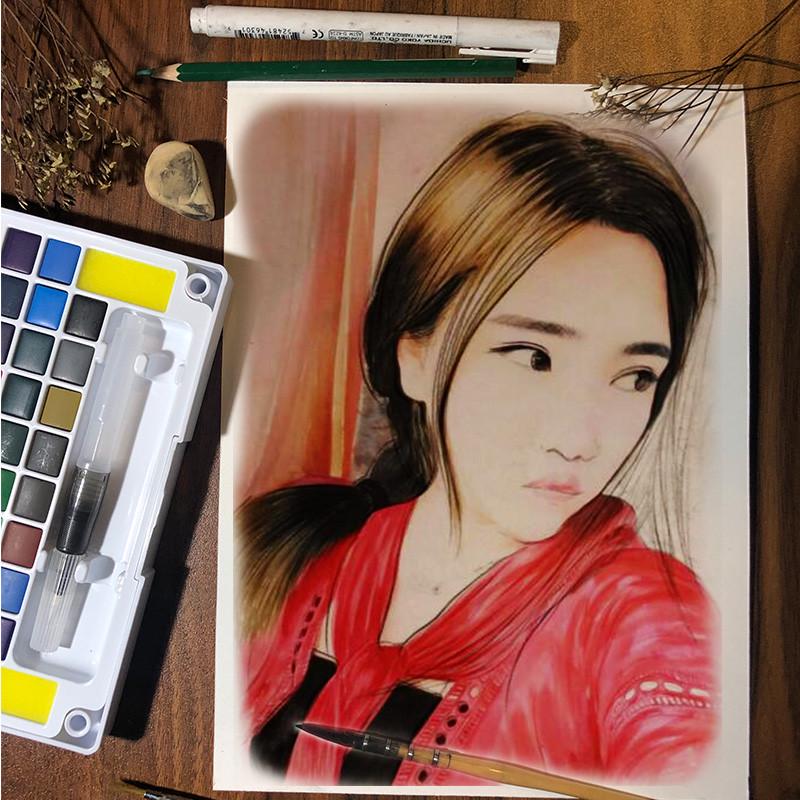 装饰画风景定制手工油画手绘丙烯纯人物肖像照片画代客厅人像欧式图片