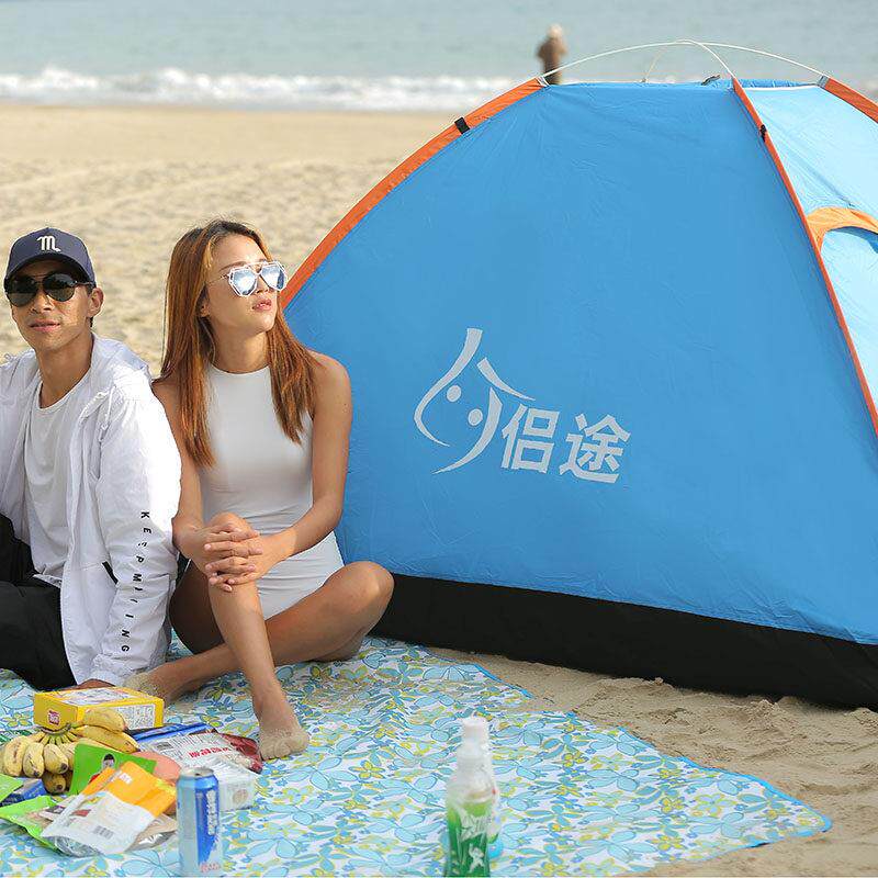 帐户外34人全自动野营露营2账蓬单人野外UGD加厚防雨晒超轻便篷速