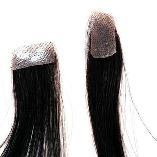 头部伤疤疤痕真发补发贴片隐形无痕假发块定制黏贴在头上的假发片