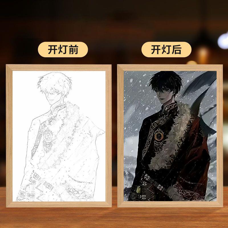 盗墓笔记张起灵吴邪周边灯光画定制相框生日礼物卧室氛围小夜灯