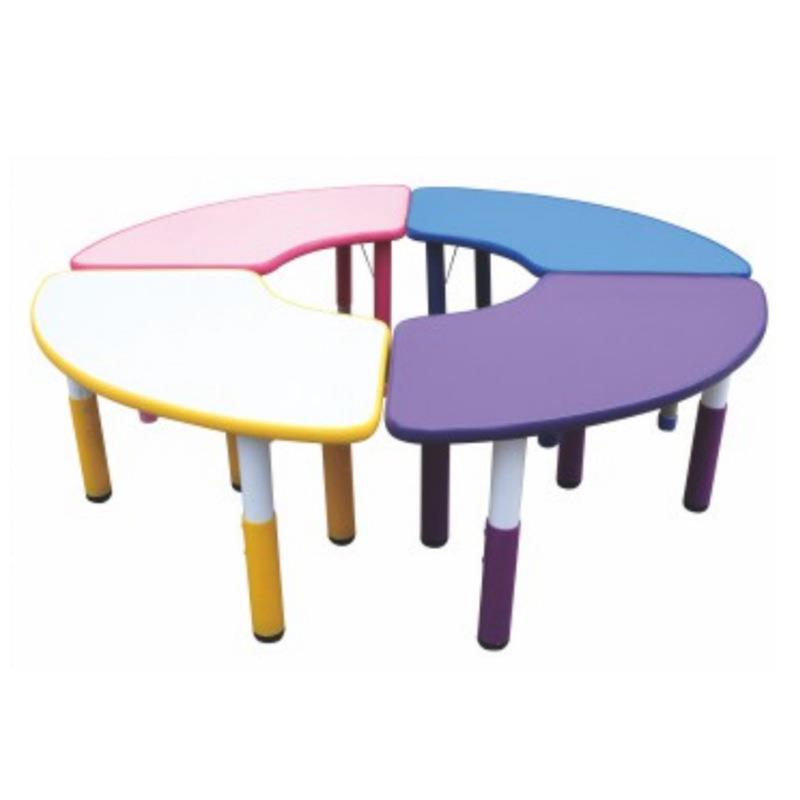 儿桌园扇形组合WFE童造型桌椅学生学习可拼儿式圆形幼桌防火板升