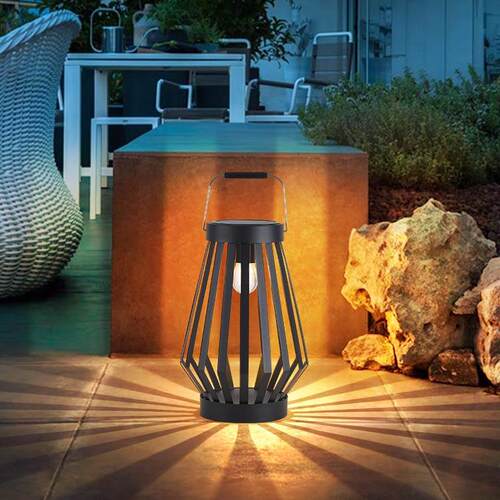 太阳能庭院灯铁艺灯笼仿古中式民宿装饰灯花园草坪景观灯IP65防水