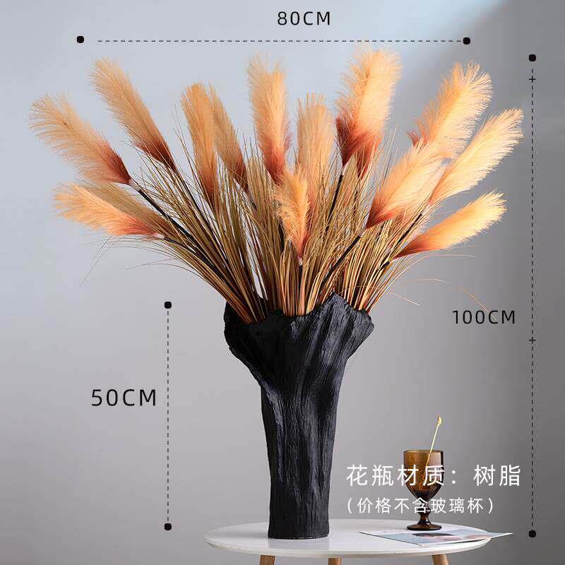 网红芦苇草人造花落地客厅餐桌大堂前台装修无障碍豪华人造花插花