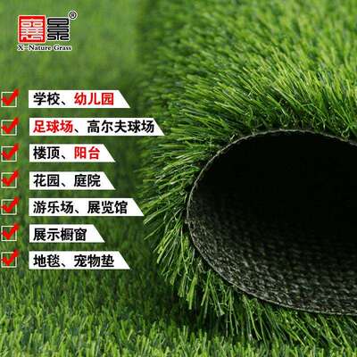 襄景垫真草坪足球场运动场人造坪假仿草坪地草DJK50皮地毯操场铺