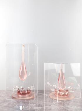 现代简约抽象亚克力透明树脂水滴艺术摆件客厅玄关书房家居装饰品