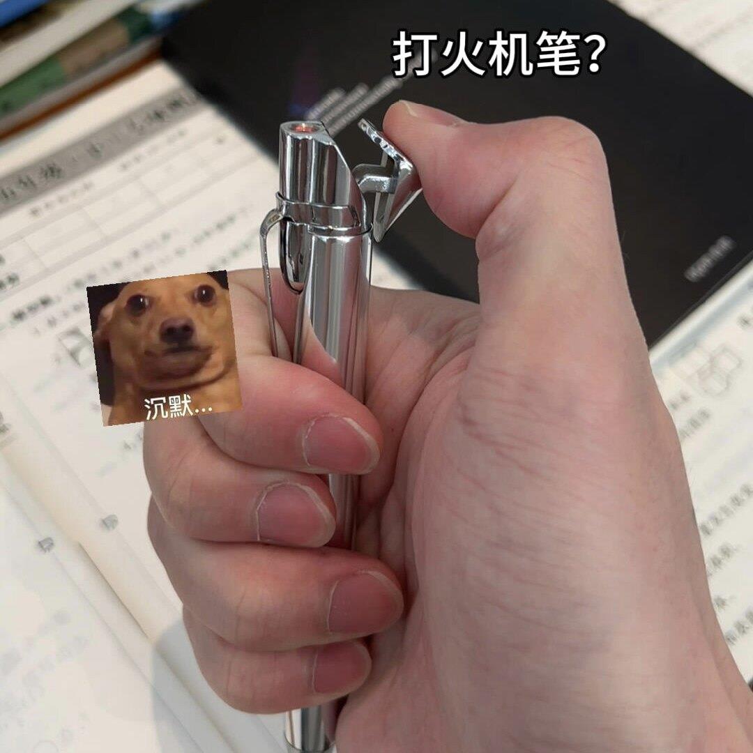 打火机笔圆珠笔按压式创意防风中性签字笔个性点烟器直冲充气礼物