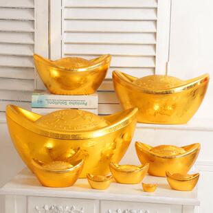 春节新年装饰彷真元宝进宝特大塑料空心金元宝道具桌面摆件