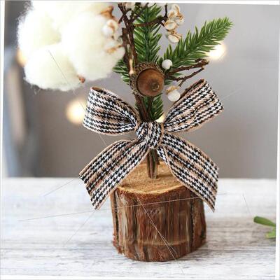 Tabletop window mini Christmas tree potted scene decoration