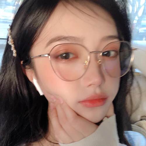 高档颜防辐射近抗蓝光平光护目大眼有镜框男视眼镜女素显瘦小可配