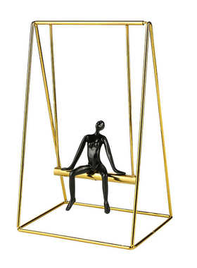 北欧铁艺荡秋千人物客厅摆件桌面酒柜家居创意电视柜装饰品批发