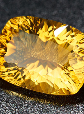 亏本捡漏价 23.9克拉大颗粒黄晶裸石戒面 火彩好 支持私人定制