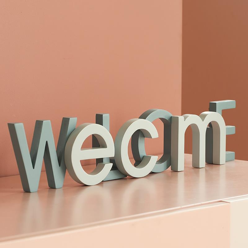 现货字母套装DIY摆台INS简约现代婚庆儿童房样板间摆件木质工艺品