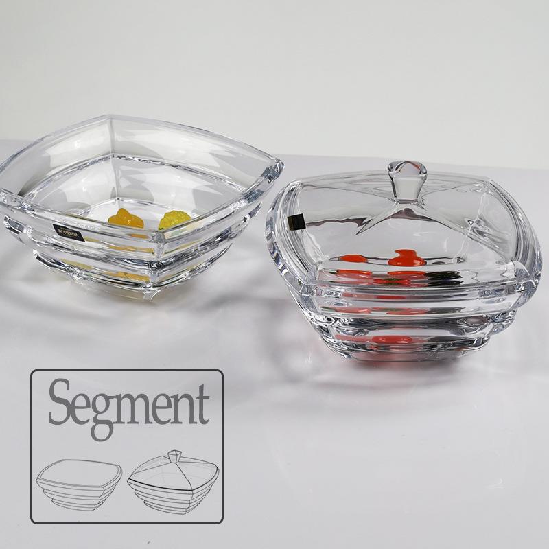 捷克BOHEMIA无铅水晶玻璃竹节segment系列简约现代装饰花瓶果斗