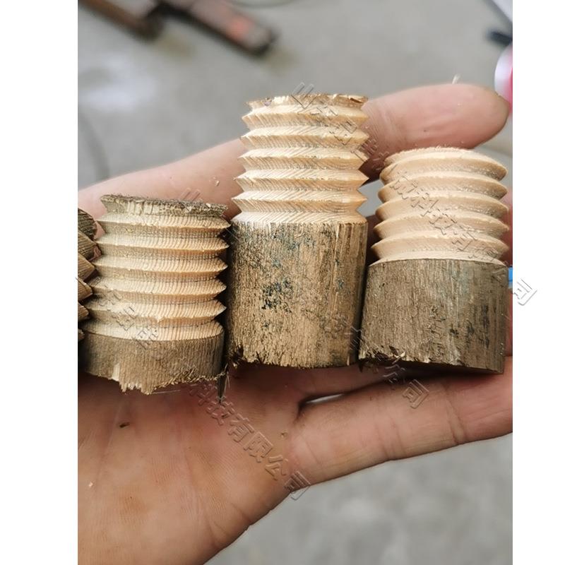 家具扫把杆开牙机 全自动木棒螺纹机 小型电动液压木材套丝机