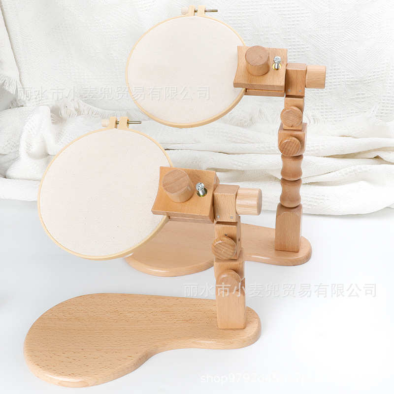 通用可调节台式绣架 榉木桌面绣绷架子刺绣十字绣框工具绣花绷子