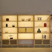 新中式 茶叶柜展具示架列置物架货架多宝阁实木博古架茶叶茶2020C0