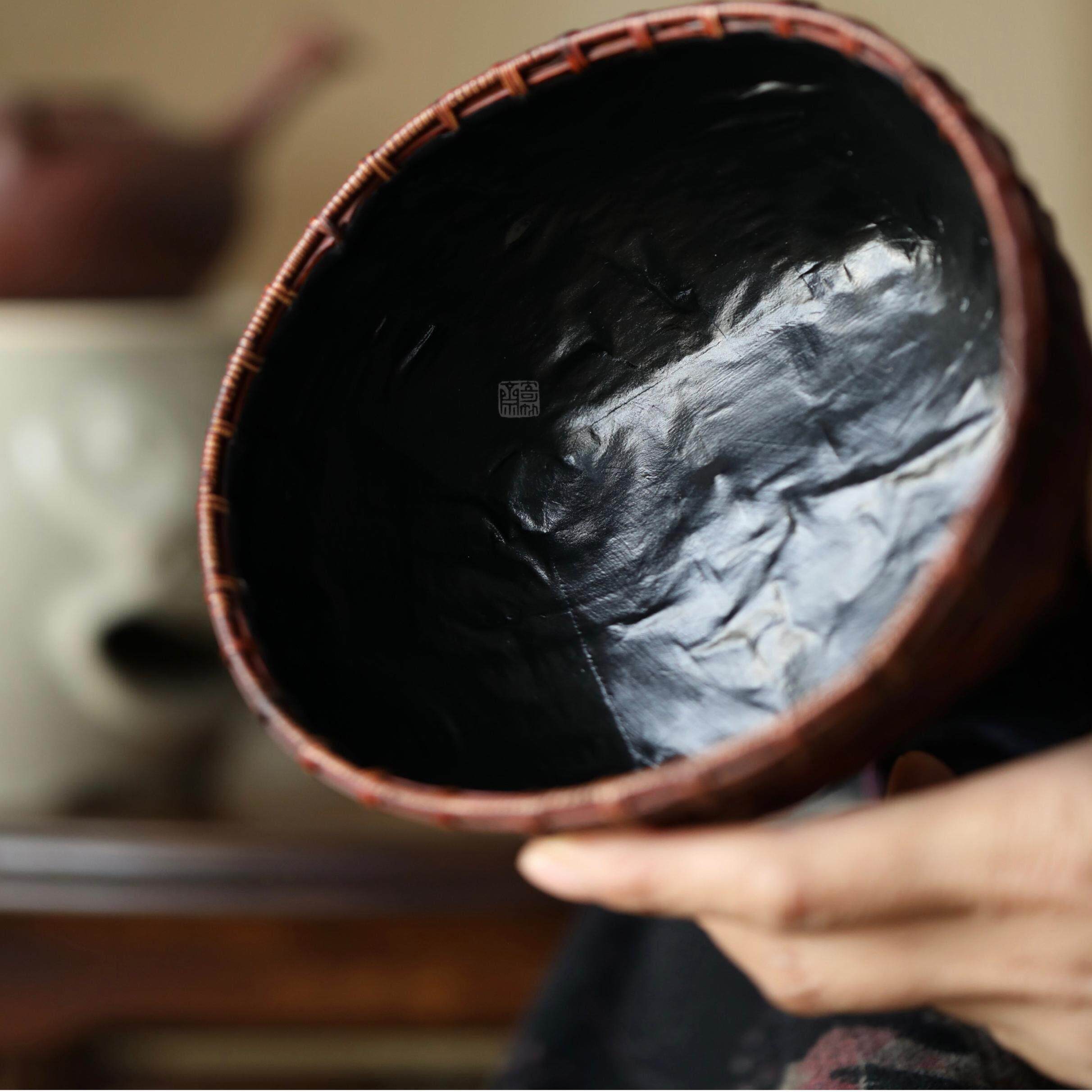 奇竹斋|手工竹编炭筐 茶室木炭收纳篮炭篓碳炉配件装炭桶覆古工装