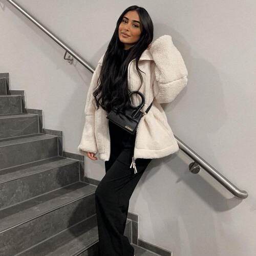 Women's anti cashmere outdoor zipper jacket