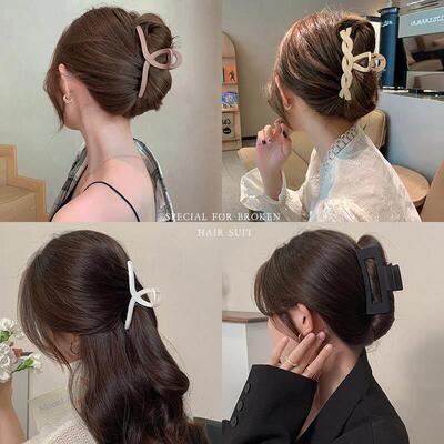 发夹Hot Sale Solid Color Claw Clip Large Barrette Crab Hair