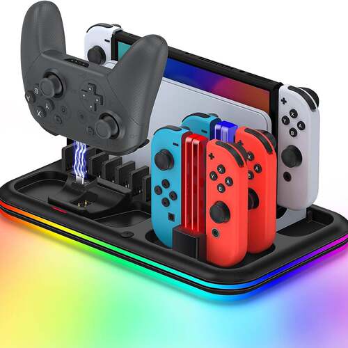 switch主机多功能散热底座JC手柄充电座游戏碟片头盔收纳架DZ601