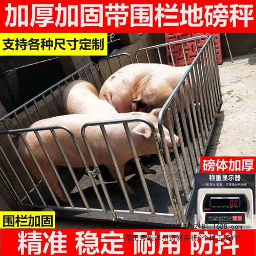 电子地磅秤称猪牛地磅称猪用电子秤3吨小型地磅加厚带围栏称猪秤