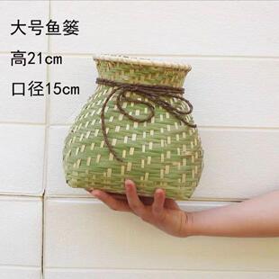 摘茶叶的篓子竹编采茶竹篓手工摘茶叶专用背篓儿童舞蹈道具小鱼篓