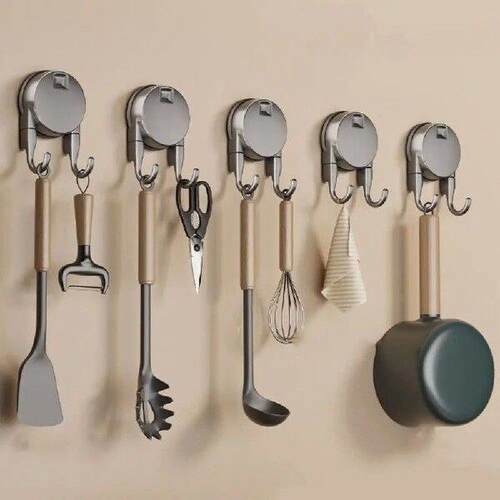 2Pcs Plastic Suction Cup Hooks Non-Marking Waterproof Paper