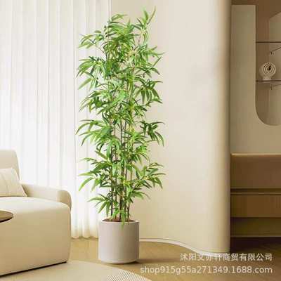 仿真竹子室内装饰假竹子隔断屏风挡墙造景室外装饰竹盆栽加密绿植