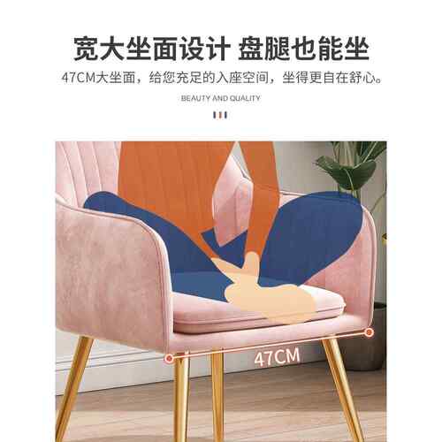 奢美椅子靠背女家用网红化妆凳轻子生卧室/梳妆台凳简约现代甲椅