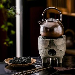 纯手工提梁明火陶壶炭炉侧把柴烧电陶炉煮茶器烧水壶 泡茶利器