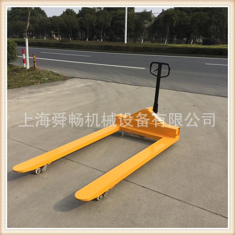 叉止2米长5吨手动液压托盘车搬货车 搬运小坦克 手拉地老虎