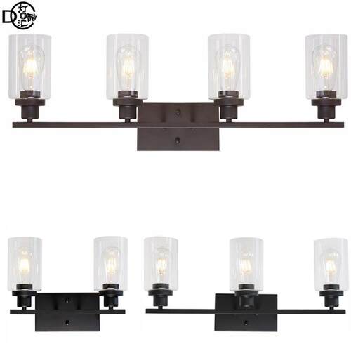 Vanity Light亚马逊床头背景墙玻璃壁灯复古工业风化妆镜前灯110V