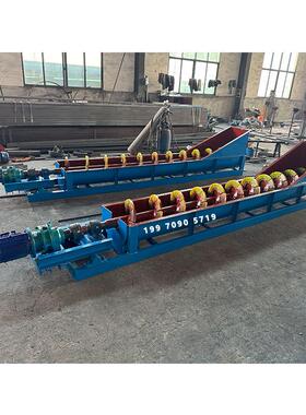 江西石城5米长小型螺旋洗砂机 蛟龙单轴泥沙分流机绞龙低速输送机