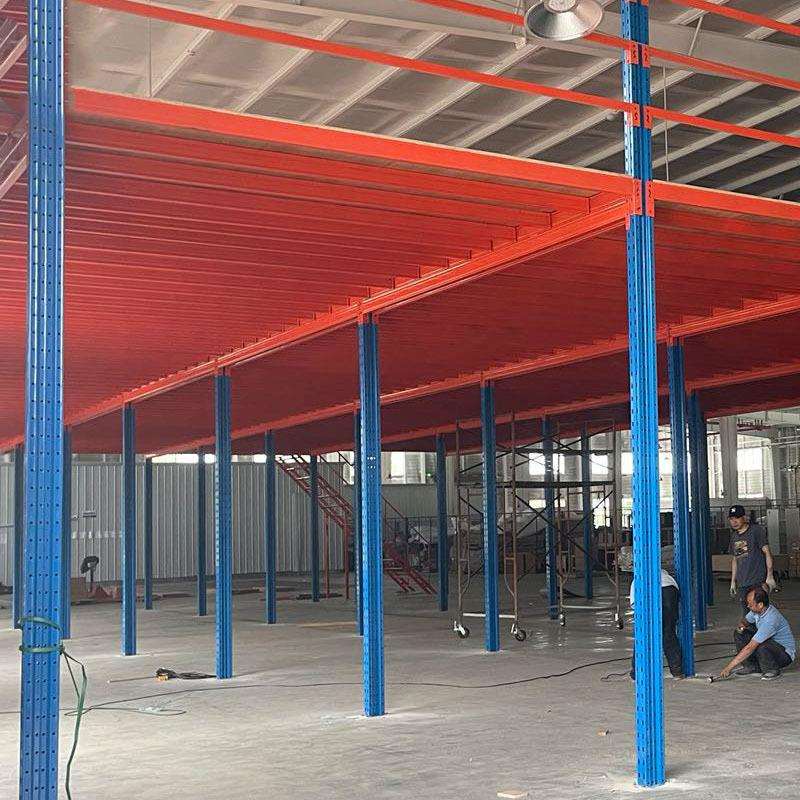 阁层楼库货架重型仓储仓车间搭办公室钢结建构二仓储阁楼平台.