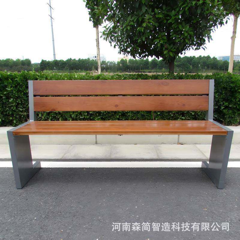公园椅子公园椅户镀外园长椅休闲椅室外靠背简约条椅林锌钢板休闲