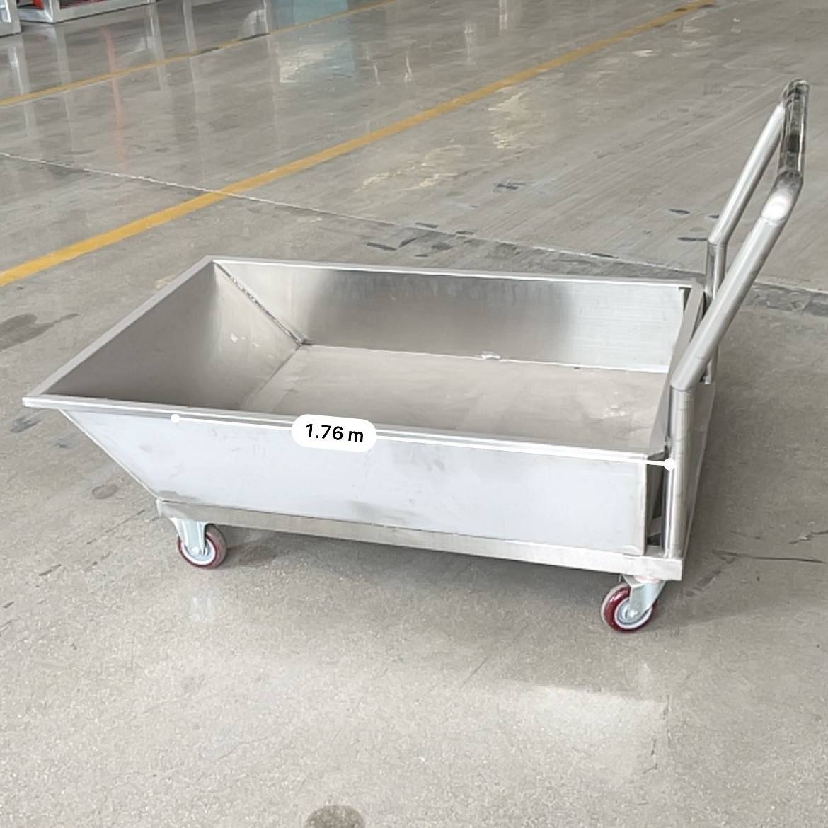 不锈钢平板斜口铲料车废料接料车食品屠宰场车间倒料车养殖业饲料