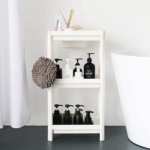 Floor-standing multi-level thickened plastic storage rack fo