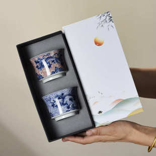 素烧羊脂玉主人杯陶瓷茶杯雕刻生肖姓氏品茗杯个人单杯批发