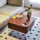 复几几古实木升降茶可移动折叠多能边小户型客厅卧室中古功风无品