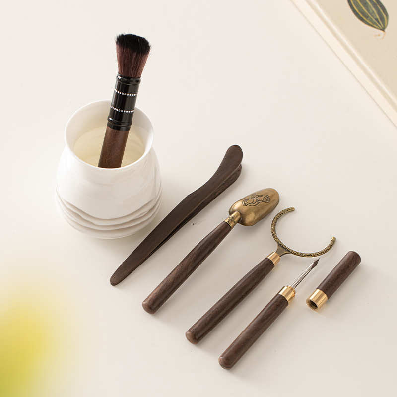 水墨远山茶道六君子套装茶刀茶勺泡茶茶具家用整套功夫茶道配件