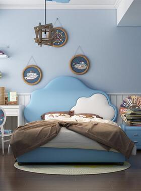 MGB60齐边现代简约儿童床云朵皮床1.5米男孩单人床女孩公主床卧室