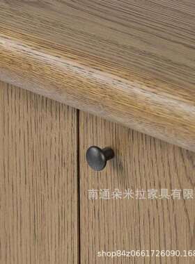 RH美式复古弧形实木餐边柜客厅靠墙储物柜高端展示柜入户玄关柜