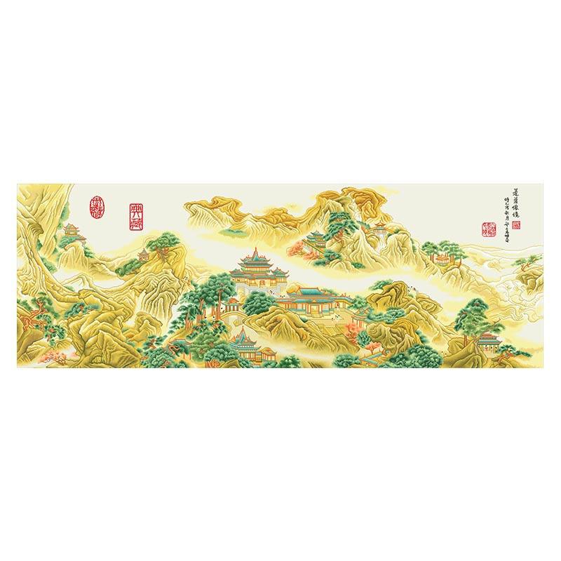 蓬莱仙境图十字绣2024新款线绣中国风景名画大客厅卧室简单自己绣