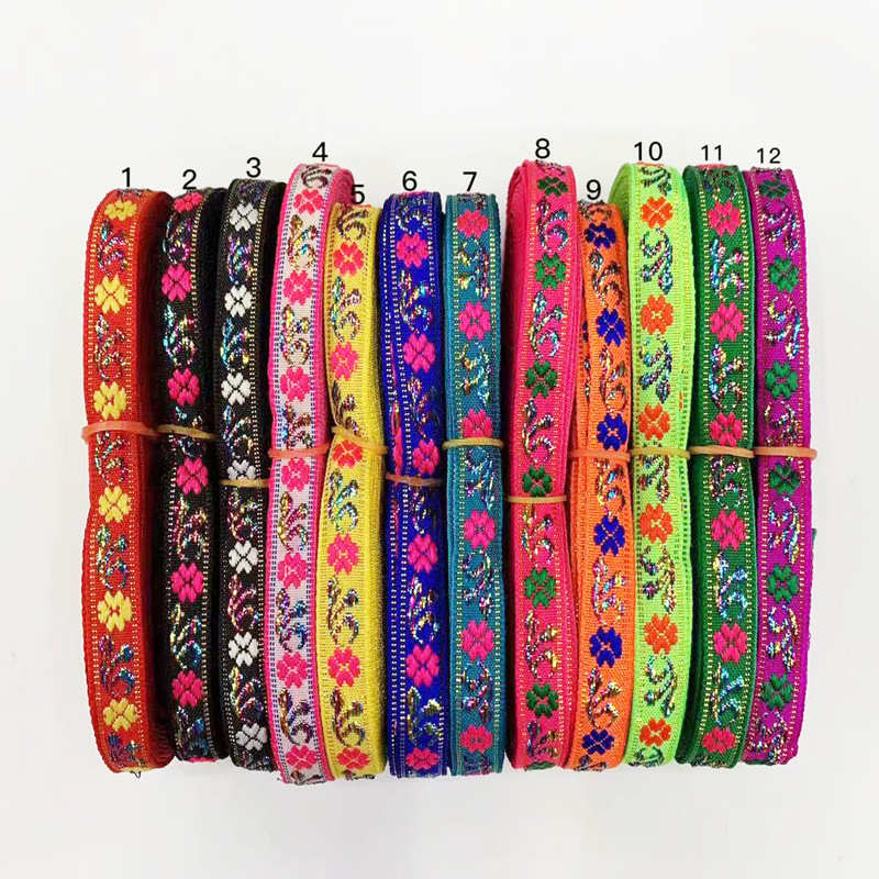 汝蝶1cm民族风花边提花织带苗族少数民族古装服装涤纶花边辅料DIY