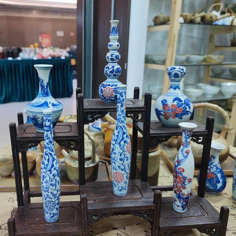 景德镇陶瓷彷古花瓶摆件客厅插花手工手绘青花瓷迷你干花博古架