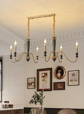 美式客厅吊灯田主园乡村38668复简古约式实木餐厅灯中古风中卧室