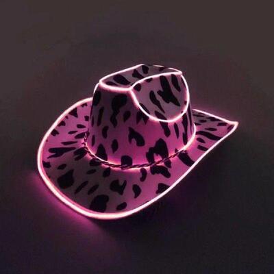 Pink Space Cowgirl Hat Fashion Cosplay Prop Holographic