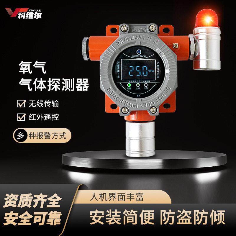 氧气O2浓度报警器声光报警泄漏有毒气体探测器工商业用防泄漏