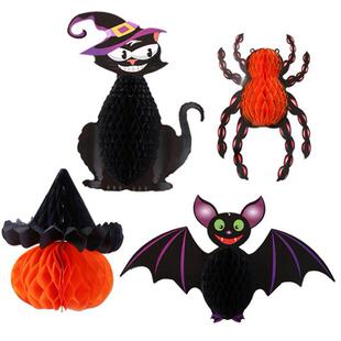 .Halloween Honeycomb Pendant Bat Pendant Shopping Mall Windo